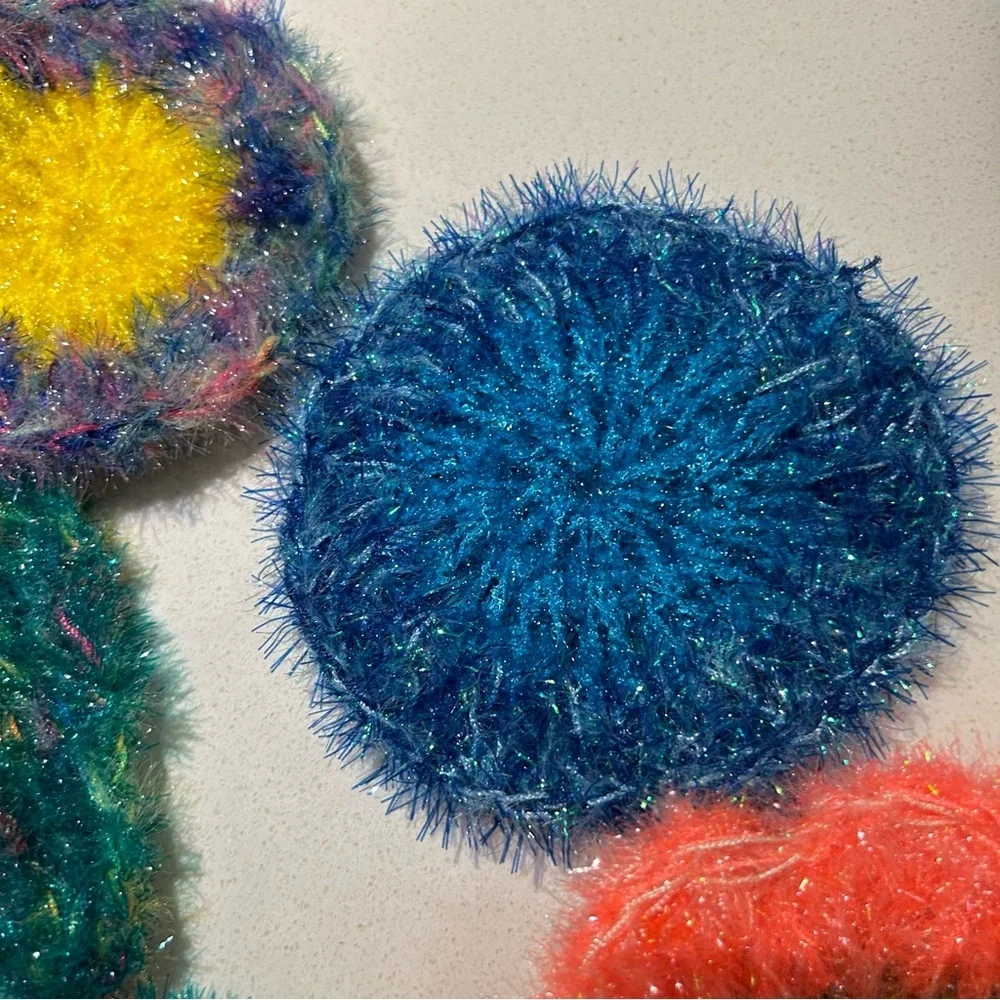 Crochet Sparkly Kitchen Scrub Sponge for Dishes- Set of 2